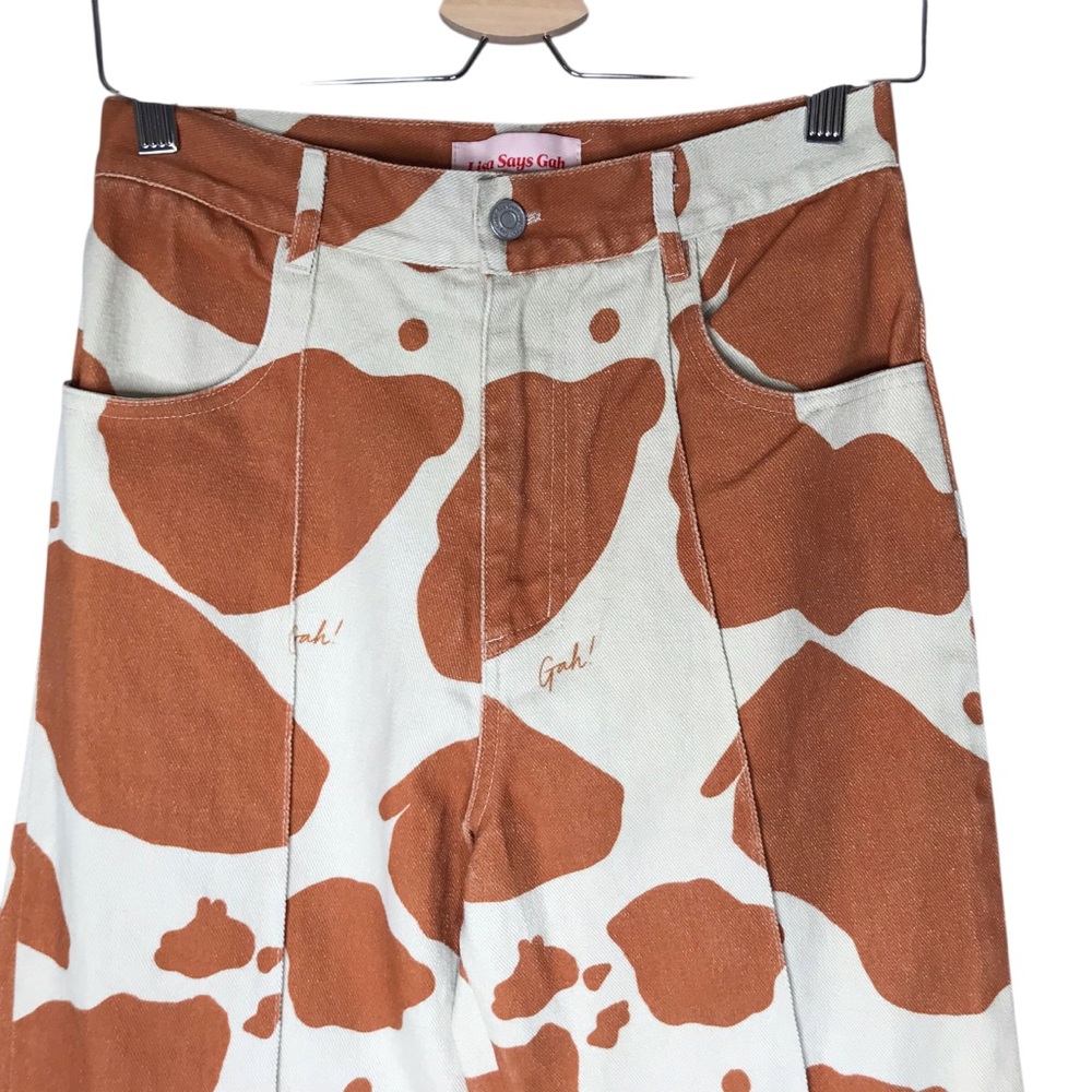Women's 29 Lisa Says Gah Brown Cow Robyn Jean Jeans Pants Printed - Picture 4 of 16